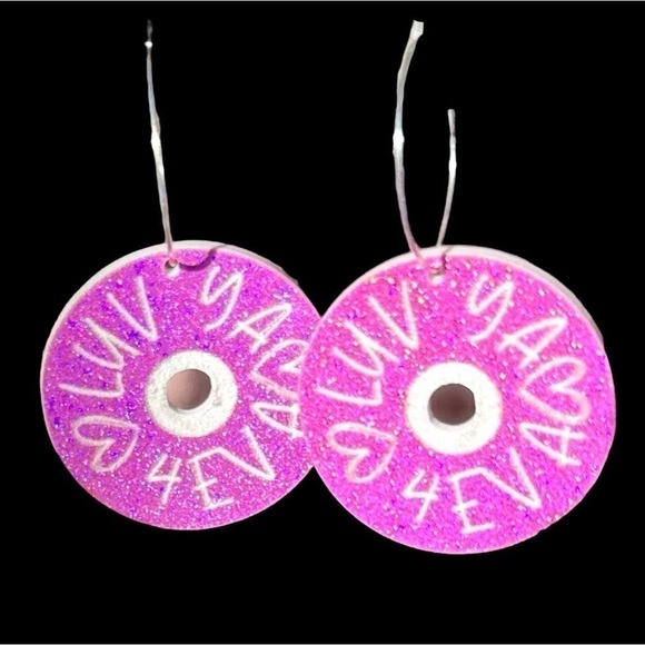 🌺 Luv You 4 Eva Round Earrings - Picture 1 of 1